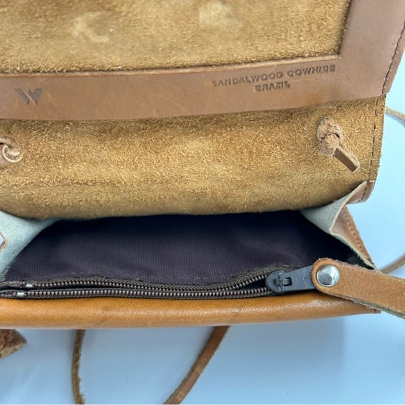 Vintage Mini Bag-Sandalwood cowhide-genuine Leather Purse/crossbody. - Picture 7 of 13